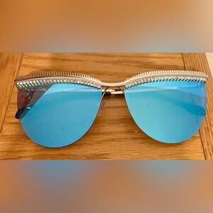 Steve Madden Blue Sunglasses with Silver Details